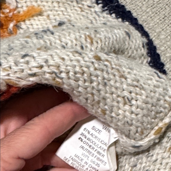 Woolrich Vintage Sweater Teddy Bear Women Medium Wool blend Autumn Leaves - Picture 7 of 10